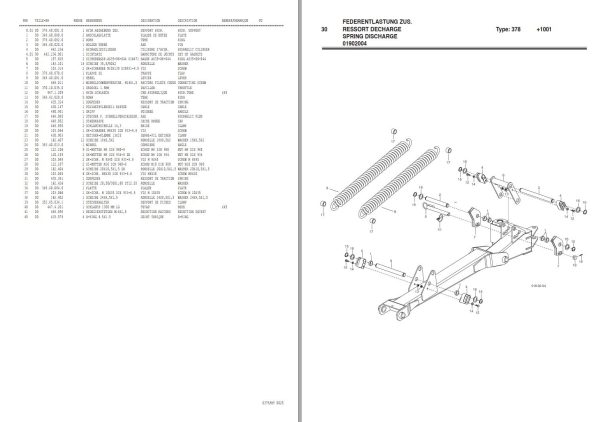 Pottinger Agricultural Novacat 265 Heck Parts Catalog 1