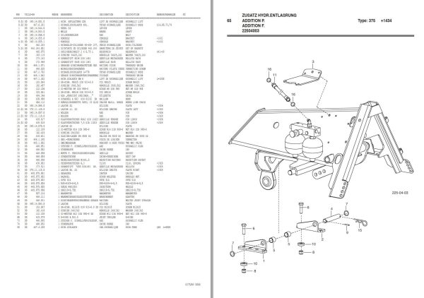 Pottinger Agricultural Novacat 266 F Parts Catalog 1