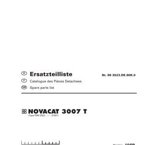 Pottinger Agricultural Novacat 3007 T Parts Catalog