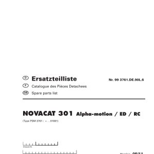 Pottinger Agricultural Novacat 301 Alpha motion ED RC Parts Catalog