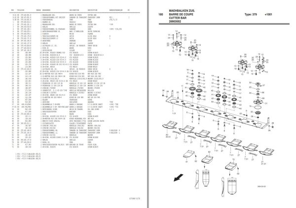 Pottinger Agricultural Novacat 305 Heck Parts Catalog 1