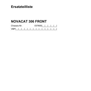 Pottinger Agricultural Novacat 306 Front Parts Catalog