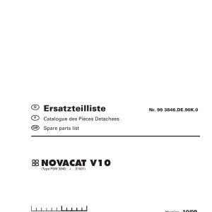 Pottinger Agricultural Novacat V10 Parts Catalog