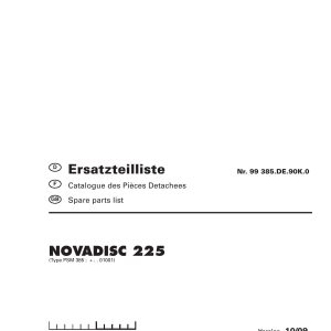 Pottinger Agricultural Novadisc 225 Parts Catalog