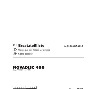 Pottinger Agricultural Novadisc 400 Parts Catalog