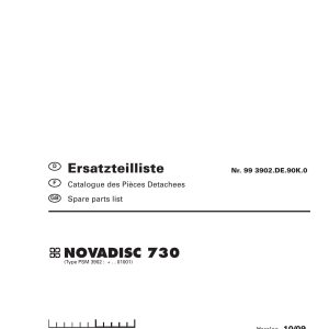 Pottinger Agricultural Novadisc 730 Parts Catalog