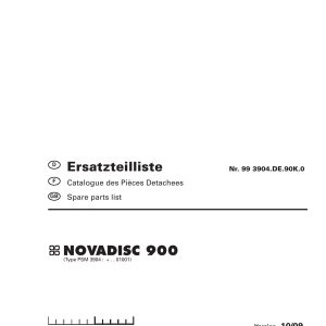 Pottinger Agricultural Novadisc 900 Parts Catalog