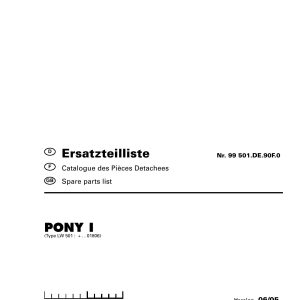 Pottinger Agricultural Pony I Parts Catalog