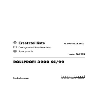 Pottinger Agricultural Rollprofi 3200 SC 99 Parts Catalog