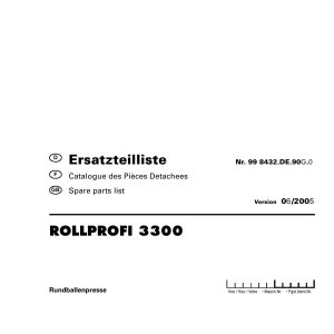 Pottinger Agricultural Rollprofi 3300 Parts Catalog