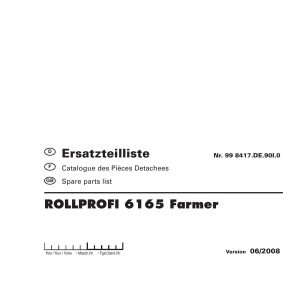 Pottinger Agricultural Rollprofi 6165 Farmer Parts Catalog