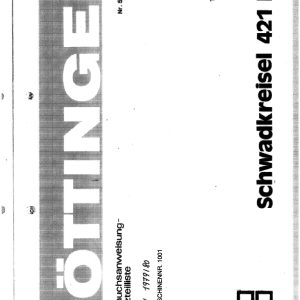 Pottinger Agricultural Schwadkreisel 421 Parts Catalog