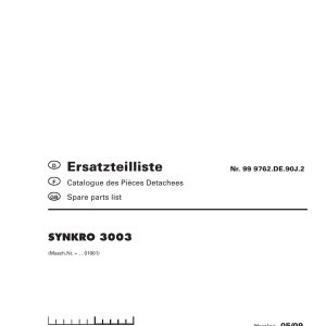 Pottinger Agricultural Synkro 3003 Parts Catalog