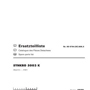 Pottinger Agricultural Synkro 5003 K Parts Catalog