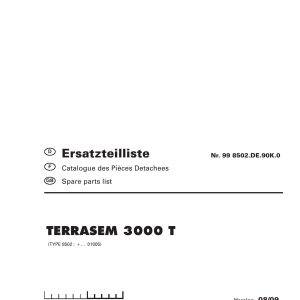 Pottinger Agricultural Terrasem 3000 T Parts Catalog