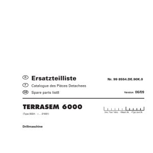 Pottinger Agricultural Terrasem 6000 Parts Catalog