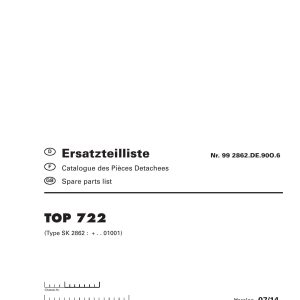 Pottinger Agricultural Top 722 Parts Catalog
