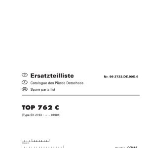 Pottinger Agricultural Top 762 C Parts Catalog