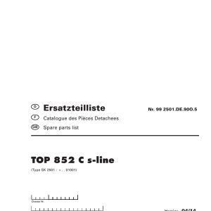 Pottinger Agricultural Top 852 C s line Parts Catalog