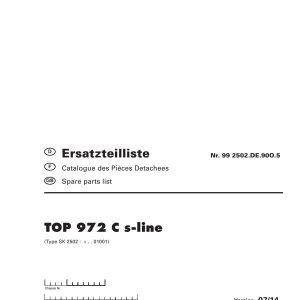 Pottinger Agricultural Top 972 C s line Parts Catalog