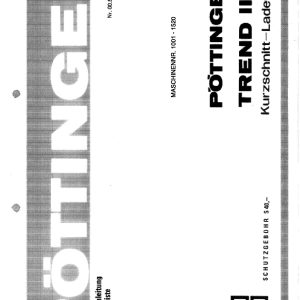 Pottinger Agricultural Trend II A Parts Catalog