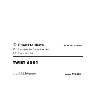 Pottinger Agricultural Twist 6001 Parts Catalog