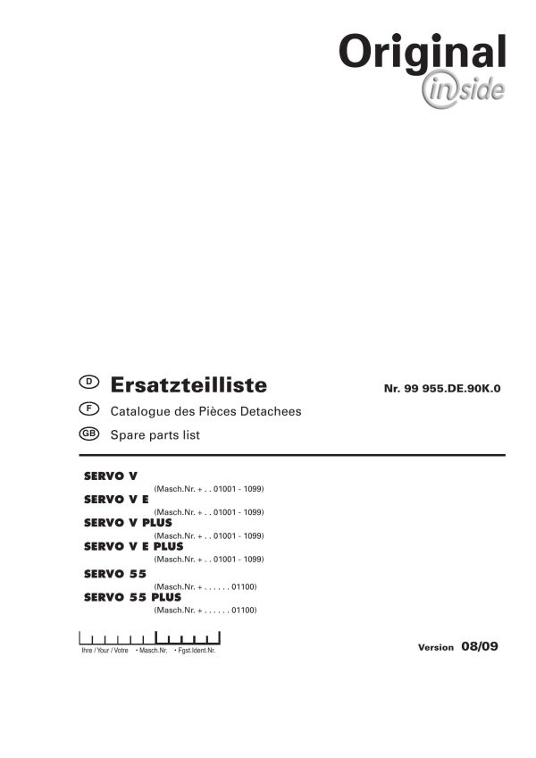 Pottinger Agricultural V E 55 Plus Parts Catalog