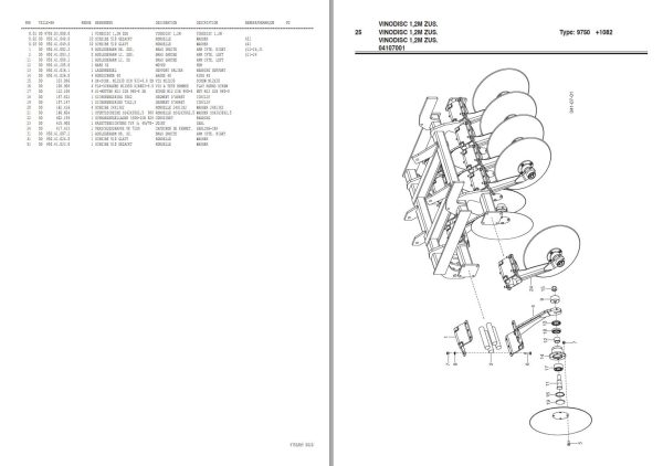 Pottinger Agricultural Vinodisc Parts Catalog 1