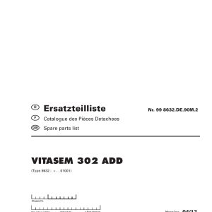 Pottinger Agricultural Vitasem 302 ADD Parts Catalog