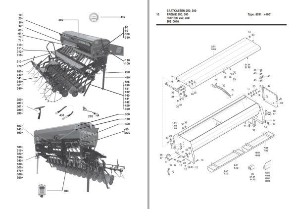 Pottinger Agricultural Vitasem A 250 300 400 Parts Catalog 1