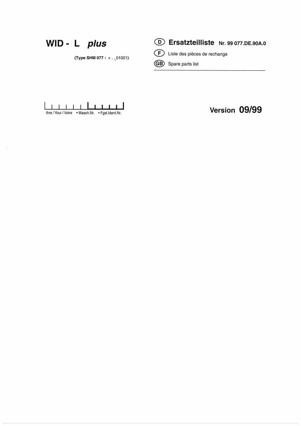 Pottinger Agricultural WID L Plus Parts Catalog