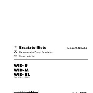 Pottinger Agricultural WID U WID M WID KL Parts Catalog