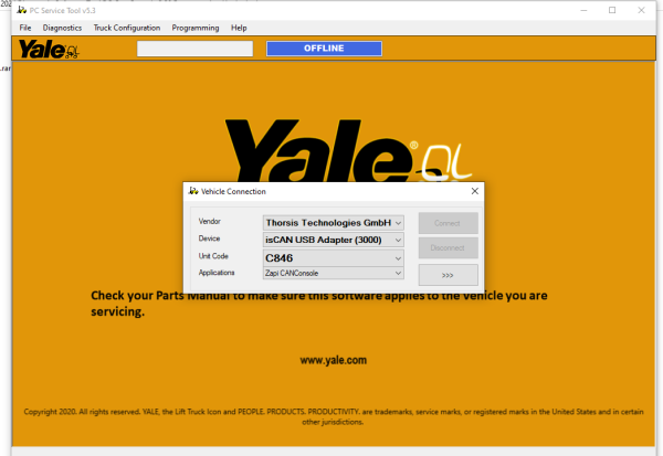 Yale PC Service Tool v5.3 2024 Diagnostic Software Zapi PC Can Console 2.20 Programming Unclocked 1