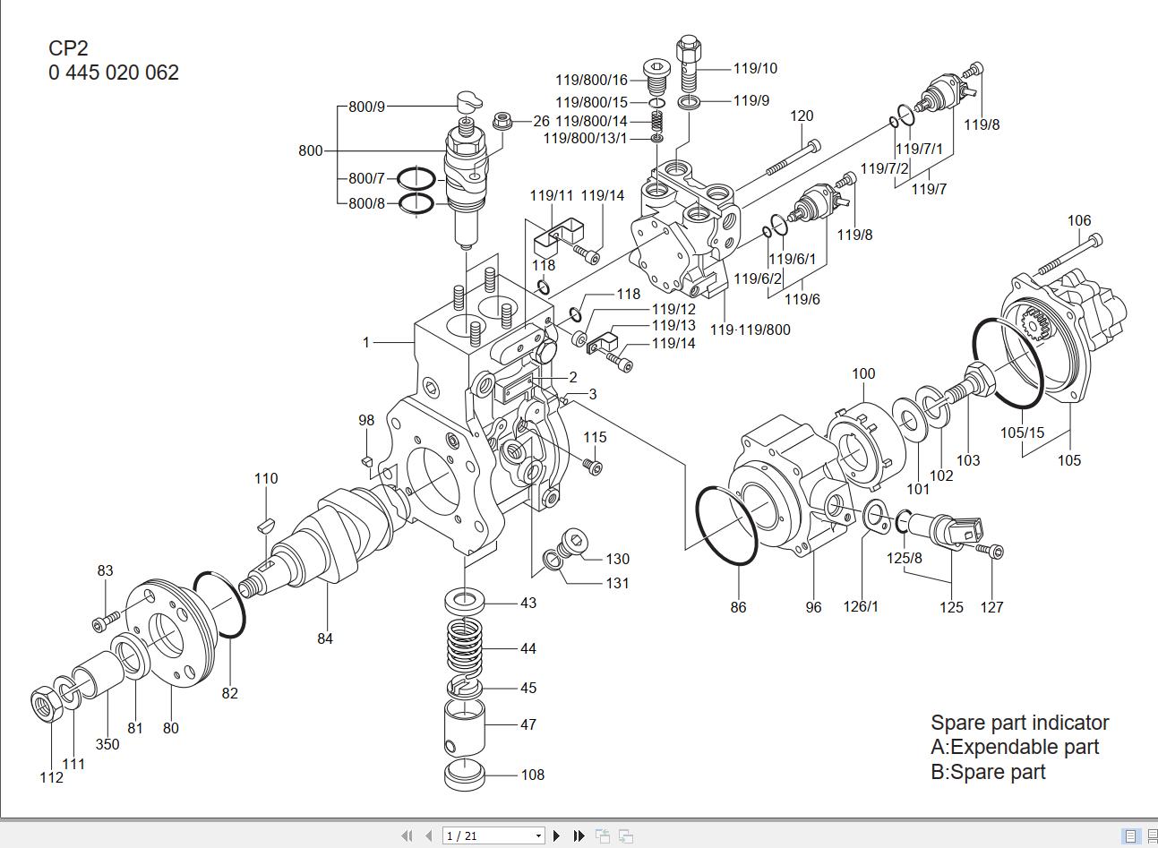 Zexel Pump CP2 CPN2 Parts Service Manual