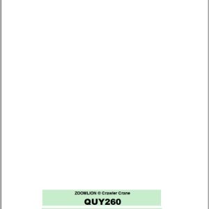 Zoomlion Crawler Crane QUY260 Spare Parts Manual