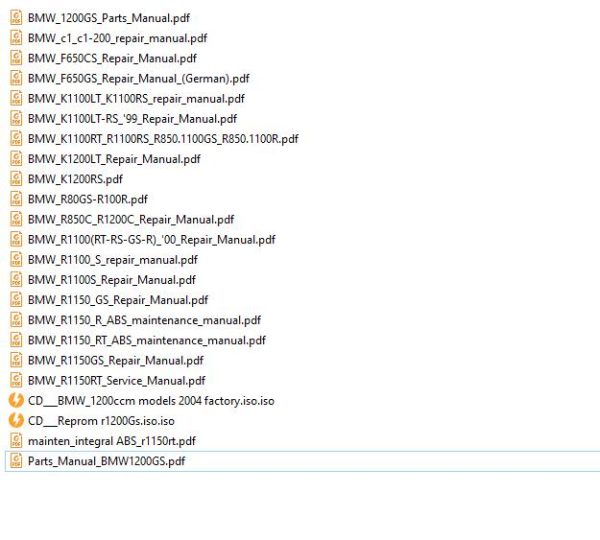 BMW Motorcycles Collection 1.04 GB PDF Repair Maintenance Document
