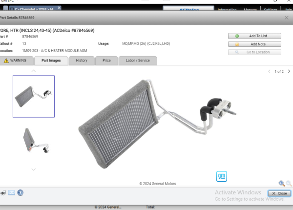 General Motors GMNA EPC 06.2024 Spare Parts Catalogue VMWARE 8