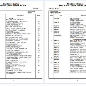 Grove Crane 1.8 Gb YB Series Collection Parts Document PDF 1