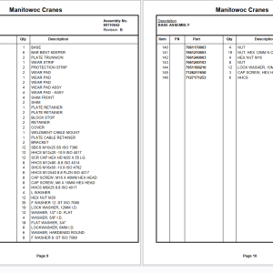 Grove Crane 43 Gb RT GRT Series Collection Parts Document PDF 2
