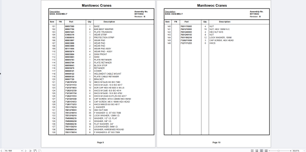 Grove Crane 43 Gb RT GRT Series Collection Parts Document PDF 2