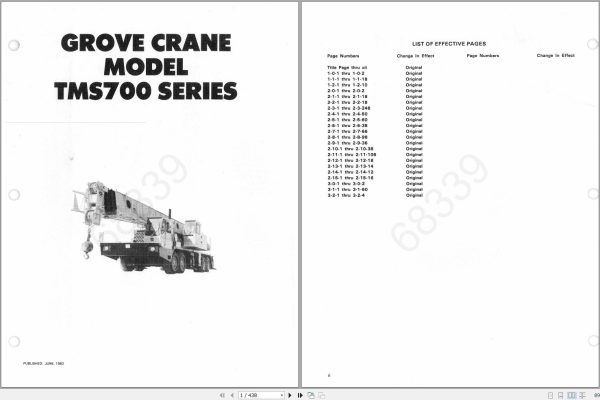 Grove Crane TMS760 Service Document 68339