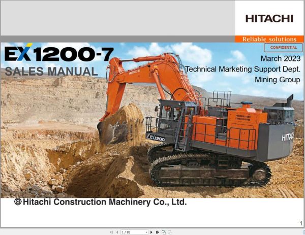Hitachi Excavator EX1200 7 Sales Document PS EN296R