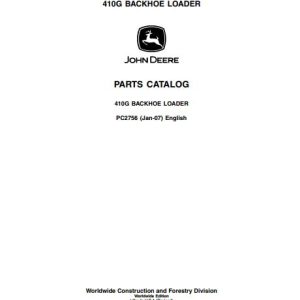 John Deere Backhoe Loader 410G Parts Catalog PC2756 1