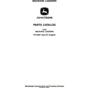 John Deere Backhoe Loader 710J Parts Catalog PC10007 1
