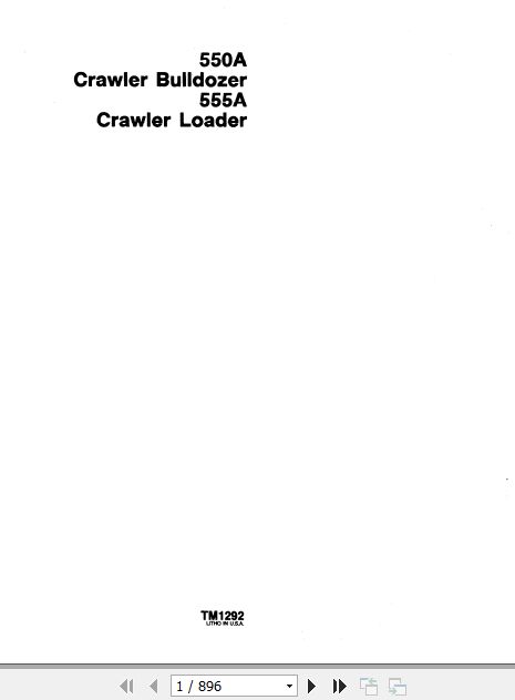 John Deere Bull Dozer 550A Loader 555A Parts Catalog TMl292 1
