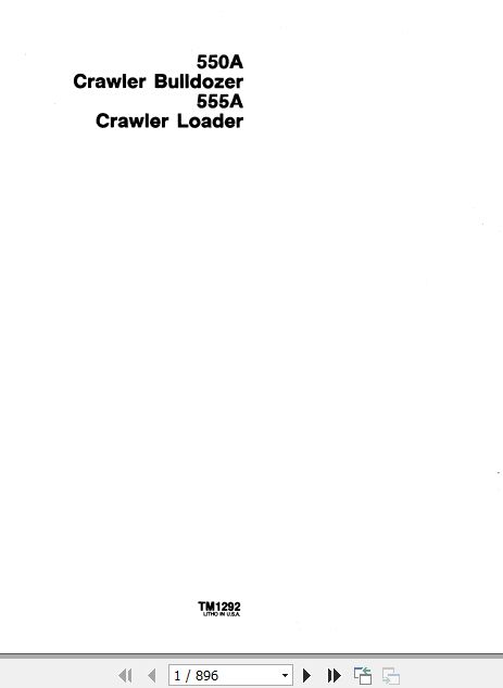 John Deere Crawler Dozer 550A 555A Technical Manual TM1292 1
