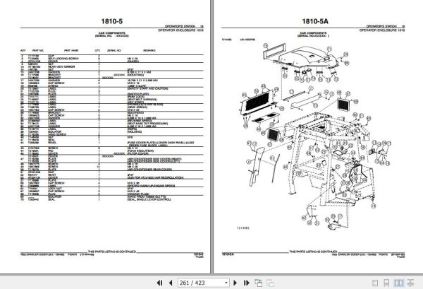 John Deere Crawler Dozer 700J Parts Catalog PC9473 2