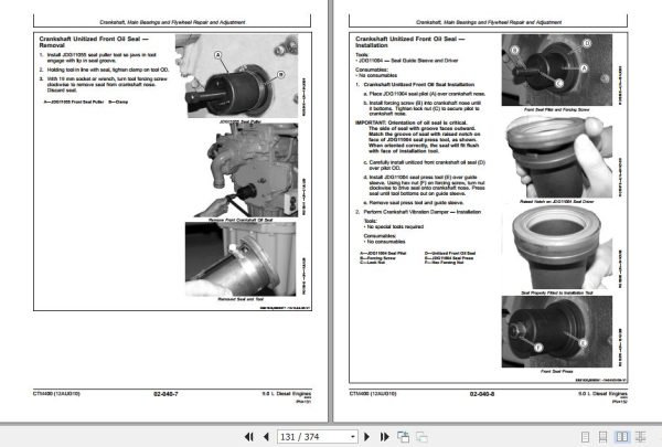 John Deere Diesel Engine Powertech Plus 9.0 L OEM Technical Repair Manual CTM400 2