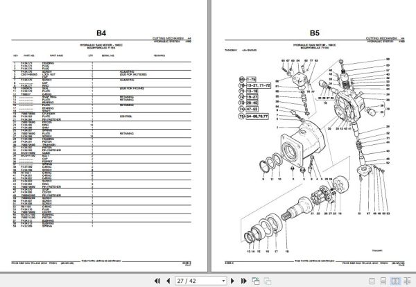 John Deere Disc Saw Felling Head FD22B Parts Manual PC9512 2