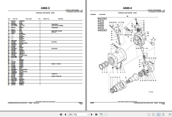 John Deere Disc Saw Felling Head FR22B FR24B Parts Catalog PC9530 2